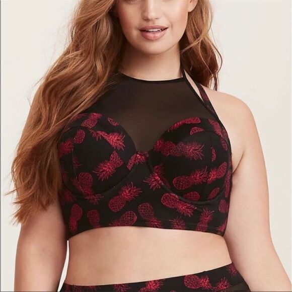 torrid Other - Torrid pineapple print mesh push up bikini top